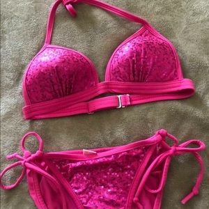 Pink sequin swimsuit